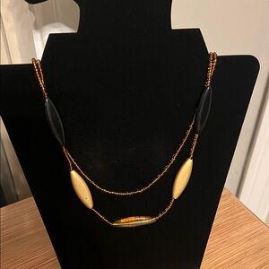 Elegant Black and Gold Beaded Necklace